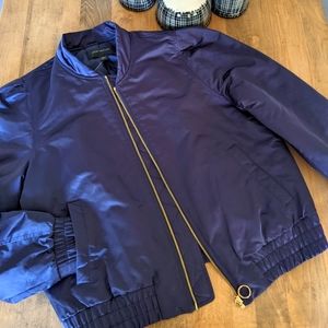Ann Taylor blue bomber jacket size L